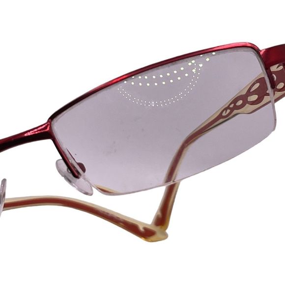 PEOPLE Half Rim Glasses with Red to Black Ombré Flames on the Arms FRAMES ONLY - Picture 9 of 13